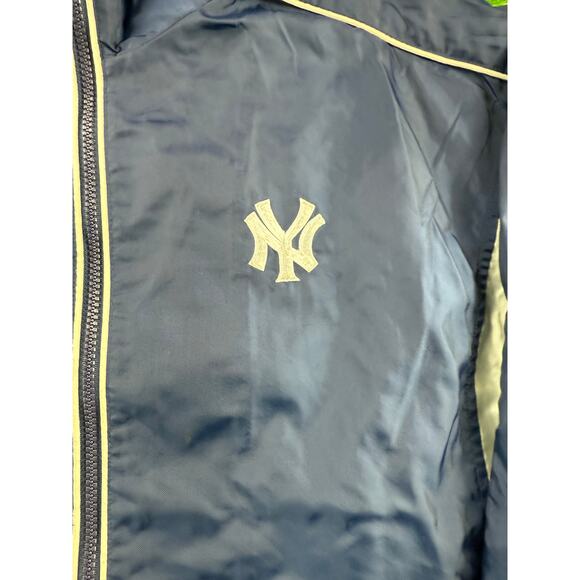 Majestic New York Yankees Full Zip Windbreaker Jacket L Navy MLB Mens Logo Coat - Picture 4 of 12